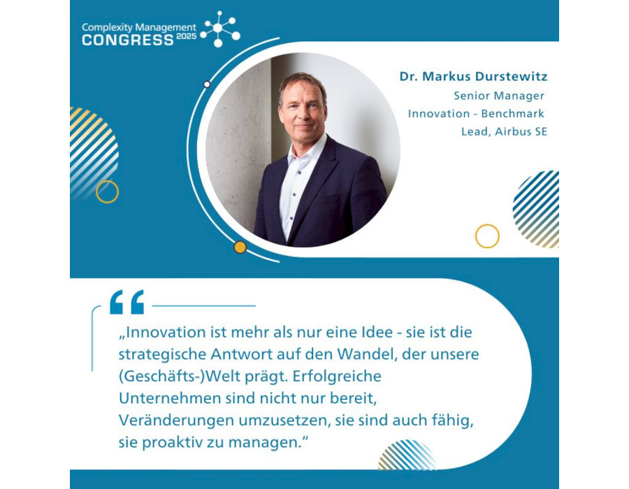 Dr. Markus Durstewitz spricht auf dem Complexity Management Congress 2025!